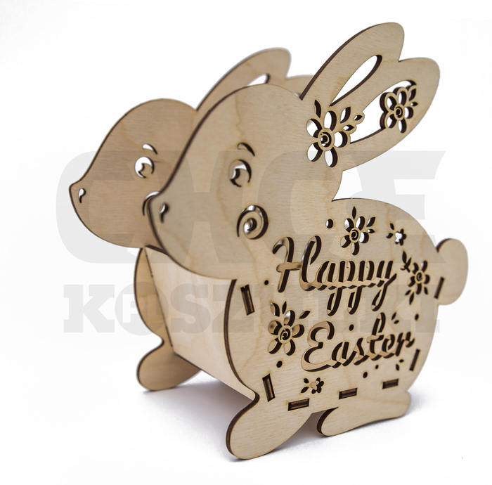 PUDEŁECZKO DUŻE WIELANOCNE DREWNIANE DEKORACJA