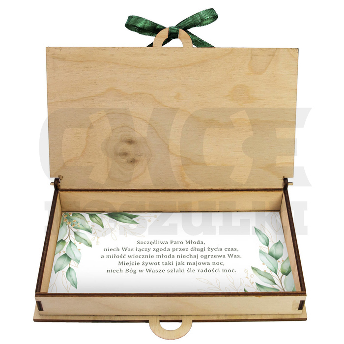 PUDEŁKO DREWNIANE NA PIENIĄDZE ŚLUB WESELE PPS
