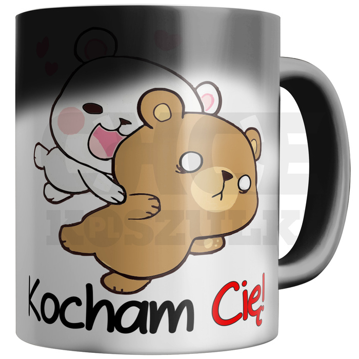 ZESTAW KUBKÓW MAGICZNYCH DLA PAR WALENTYNKI MISIE KOCHAM CIĘ