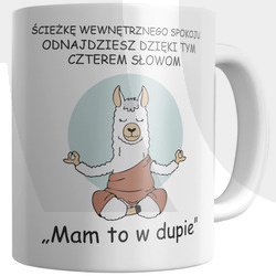 KUBEK Z NADRUKIEM WEWNĘTRZNY SPOKÓJ LAMA ŚMIESZNY