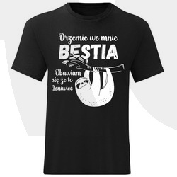 KOSZULKA MĘSKA DRZEMIE WE MNIE BESTIA ZABAWNA
