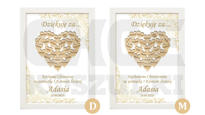 RAMKA PODZIĘKOWANIE DLA CHZESTNYCH KOMUNIA PREZENT