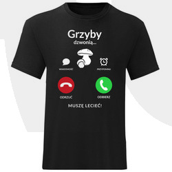 KOSZULKA MĘSKA DLA GRZYBIARZA GRZYBY DZWONIĄ