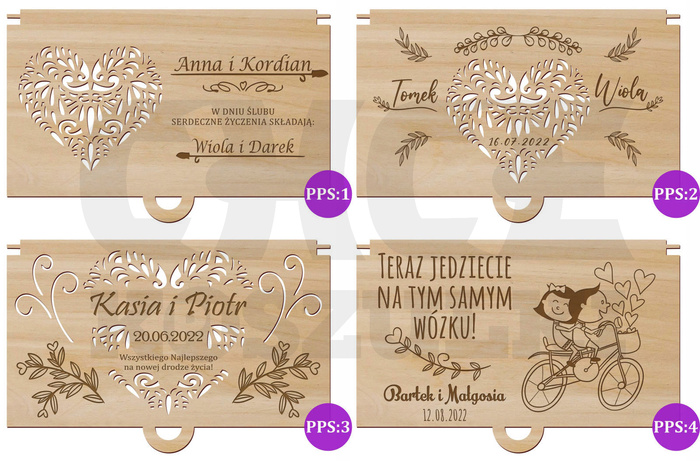 PUDEŁKO DREWNIANE NA PIENIĄDZE ŚLUB WESELE PPS
