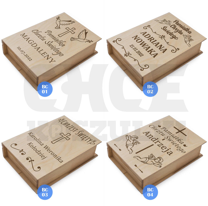 PISMO ŚWIĘTE W PUDEŁKU PAMIĄTKA KOMUNIA CHRZEST (małe)