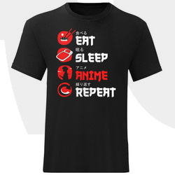 KOSZULKA MĘSKA EAT SLEEP ANIME REPEAT