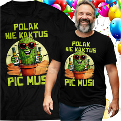 KOSZULKA MĘSKA POLAK NIE KAKTUS ROZ M