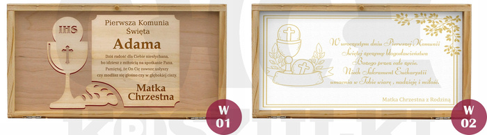 PUDEŁKO NA PIENIĄDZE PAMIĄTKA KOMUNII ŚWIĘTEJ (drewniane)