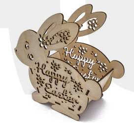 PUDEŁECZKO DUŻE WIELANOCNE DREWNIANE DEKORACJA