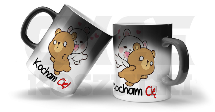 ZESTAW KUBKÓW MAGICZNYCH DLA PAR WALENTYNKI MISIE KOCHAM CIĘ