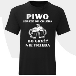 KOSZULKA MĘSKA PIWO LEPSZE OD CHLEBA ZABAWNA