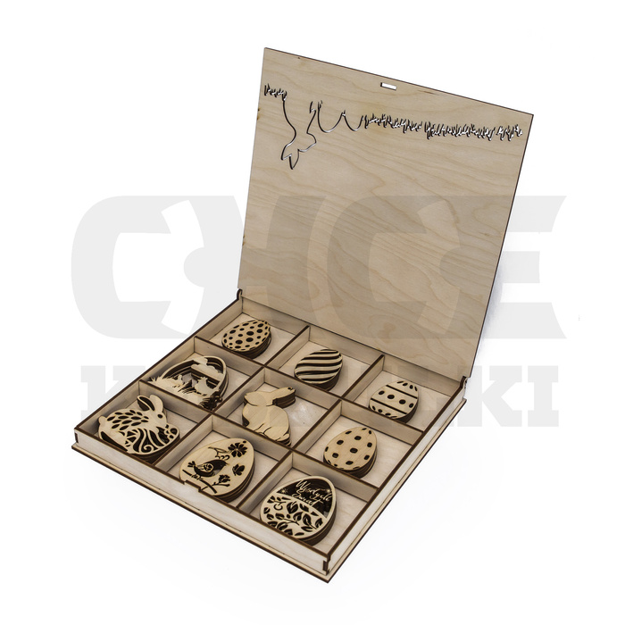 ZESTAW DUŻYCH OZDÓB WIELKANOCNYCH W PUDEŁKU 36szt